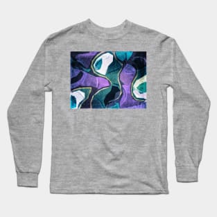 Blue And Green Abstract Art Long Sleeve T-Shirt